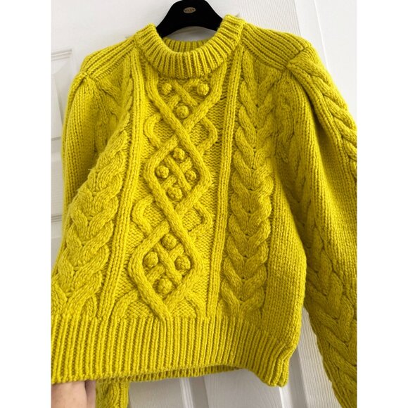 Isabel Marant "Milford" Cable Knit Sweater in Yellow, size 38 (size small ish) - Picture 2 of 5